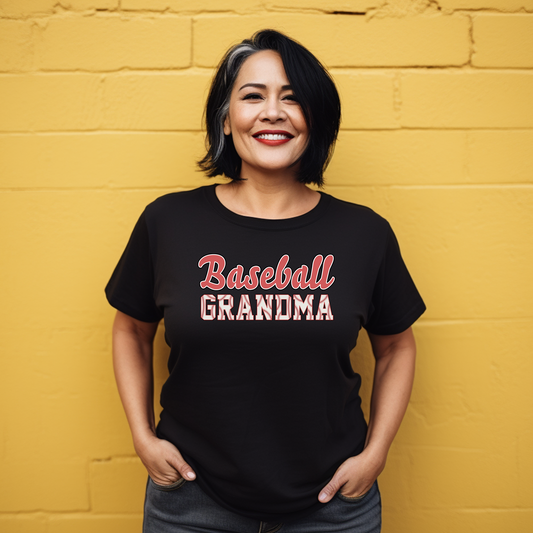 Adult Baseball Grandma Retro T-Shirt