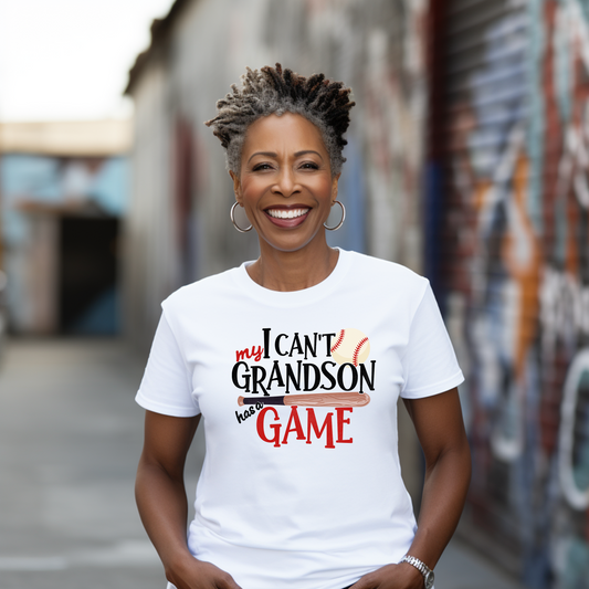 Adult I Can't My Grandson Has a Game T-Shirt